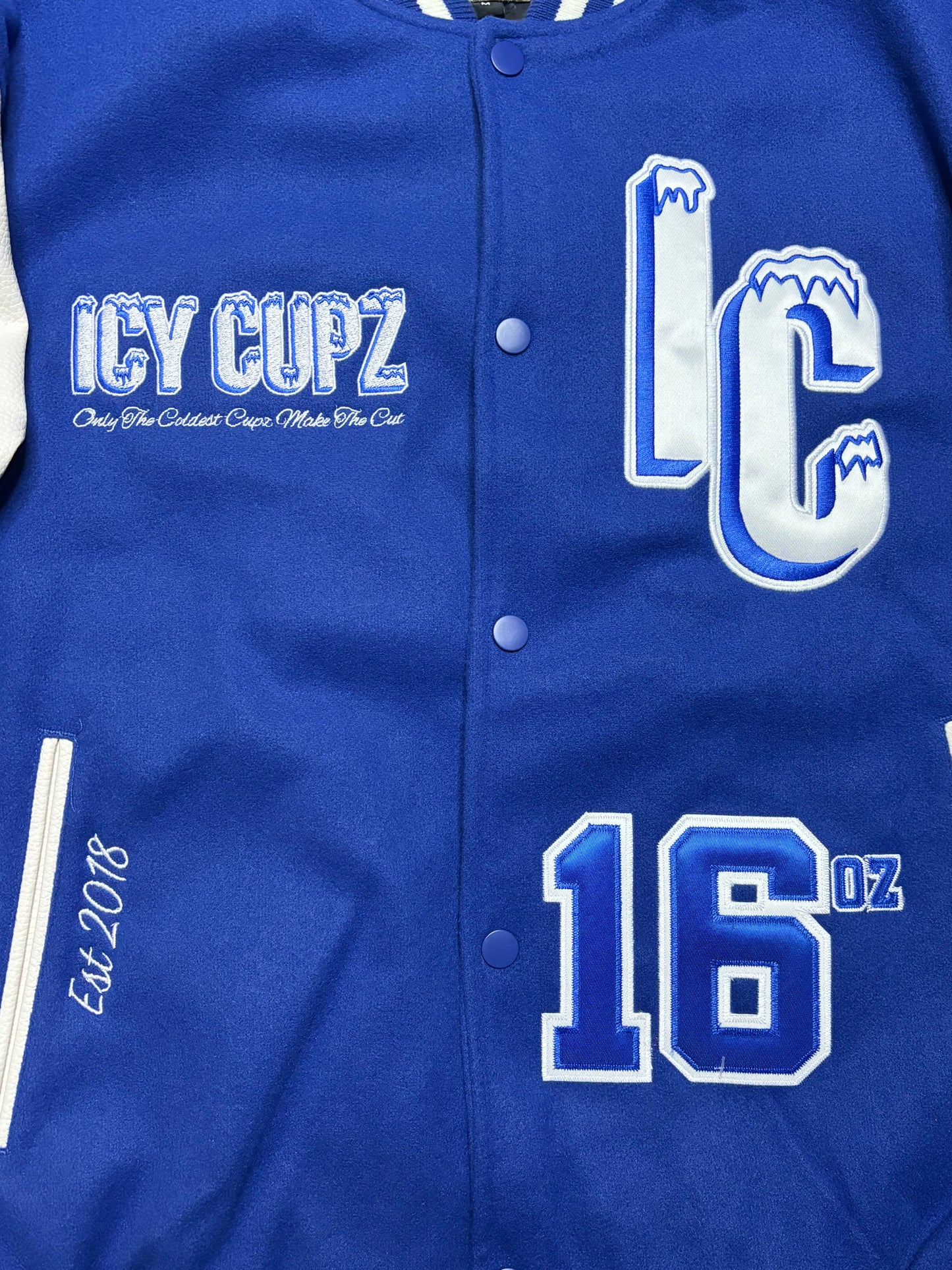 ICY CUPZ - BLUE LETTERMAN JACKET