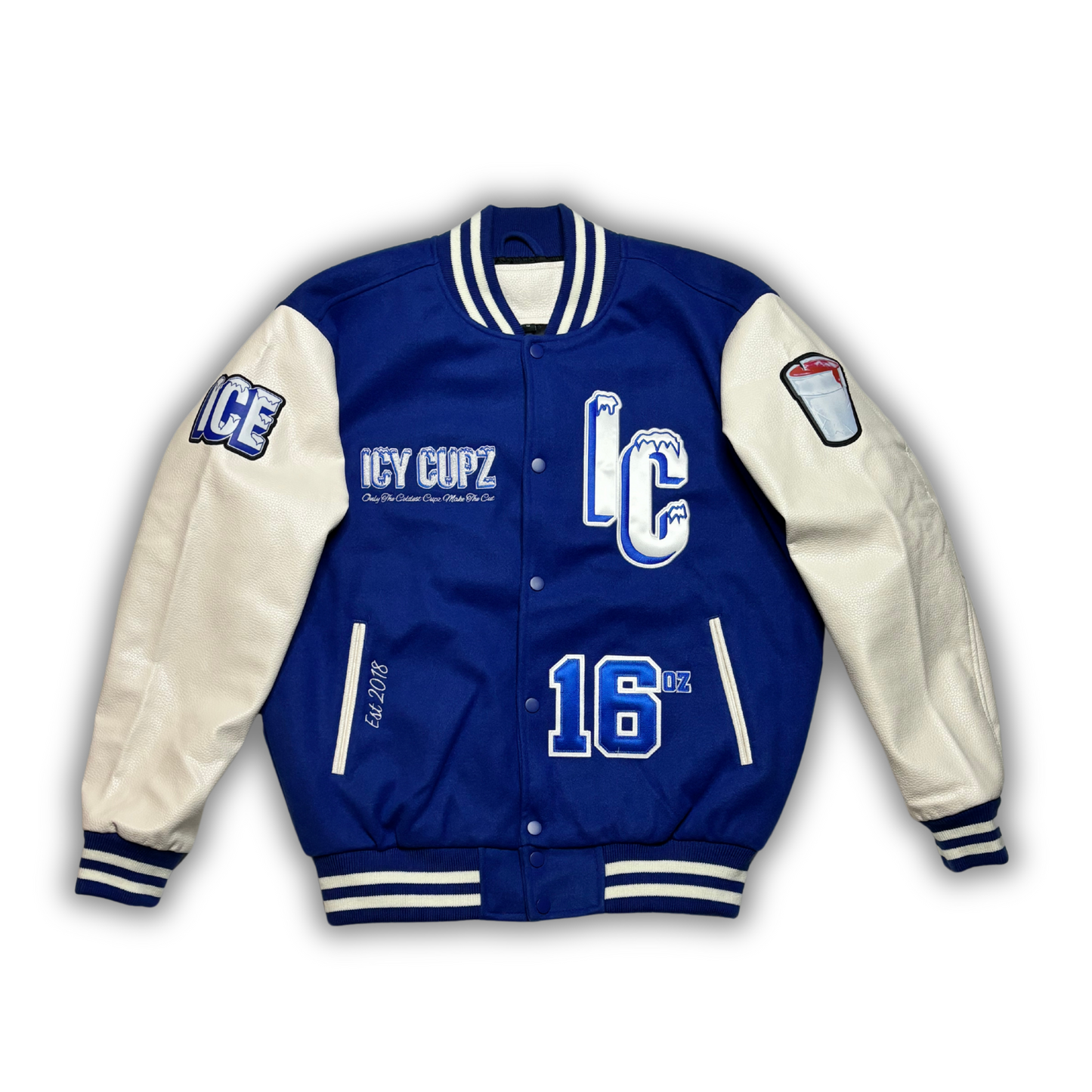 ICY CUPZ - BLUE LETTERMAN JACKET